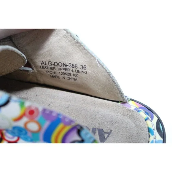 Alegria Donna Hippie Chic Psychedelic Slides Floral Slip On Clogs Shoe 36 H14430 - Picture 10 of 12
